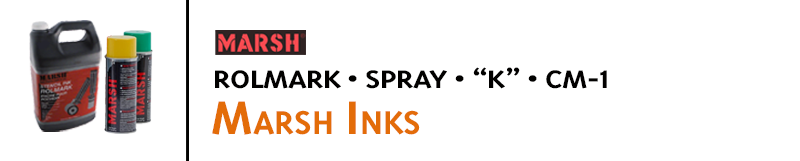 Marsh stencil and marking inks for good coverage and fade resistant prints. Ink, fountain rollers, brushes, and more. Buy online, fast shipping!
